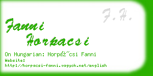 fanni horpacsi business card
